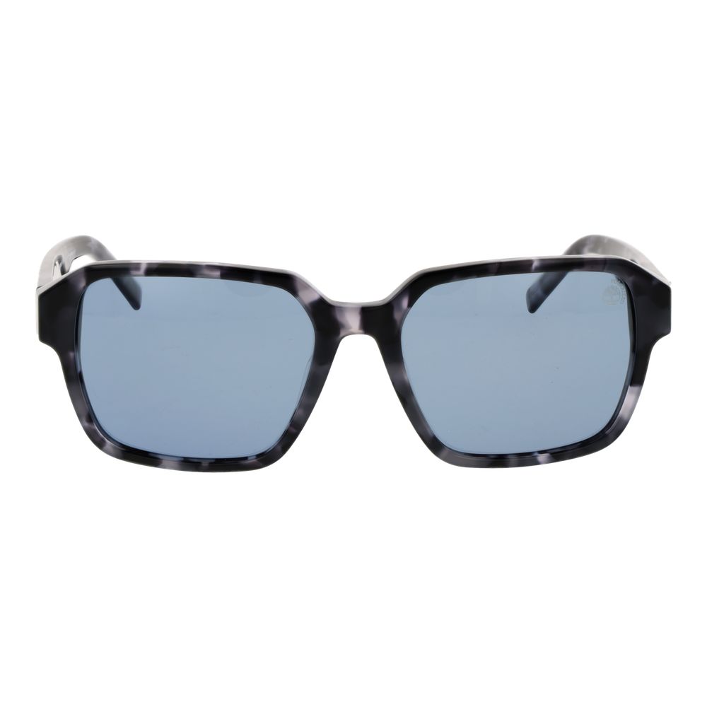 Timberland Men’s Sunglasses – Grey Square Frame, Blue Lenses