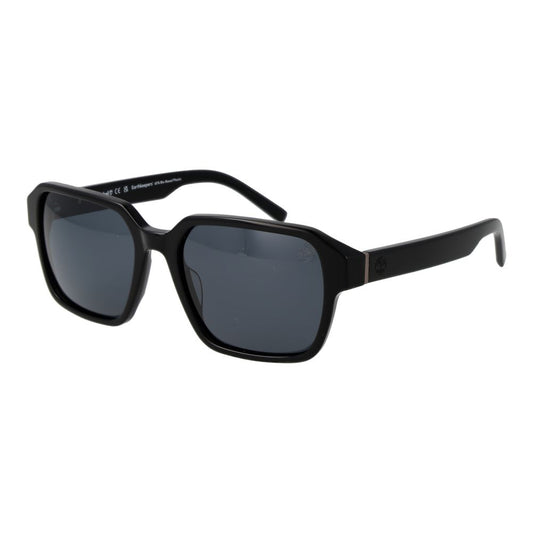 Timberland Men’s Sunglasses – Black Square Frame, Grey Polarized Lenses