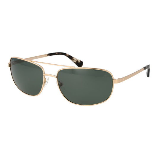 Timberland Men’s Sunglasses – Gold Full-Rim Frame, Green Lenses