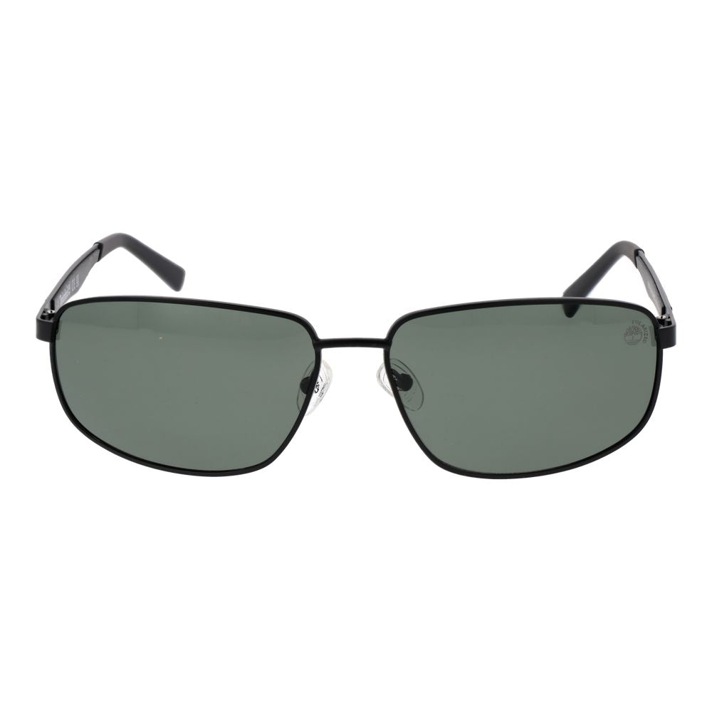 Timberland Men’s Sunglasses – Black Metal Frame with Green Lenses