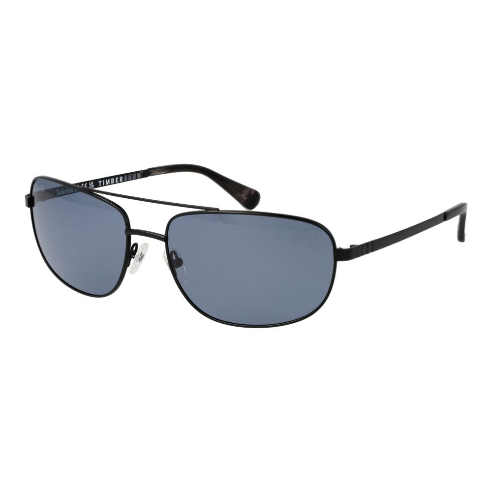 Timberland Men’s Sunglasses – Black Aviator Frame, Grey Polarized Lenses