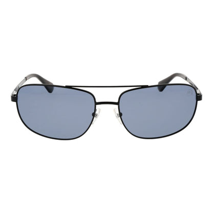 Timberland Men’s Sunglasses – Black Aviator Frame, Grey Polarized Lenses