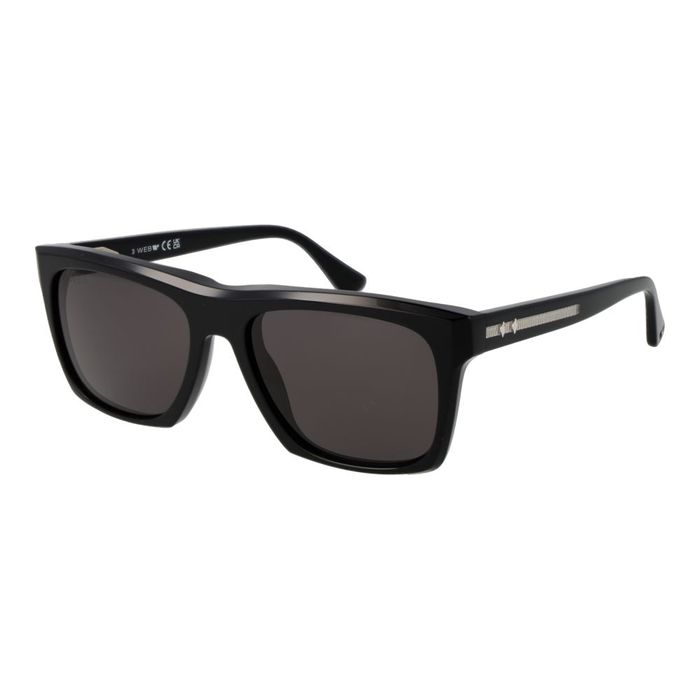Web Black Acetate Sunglasses – Rectangle Frame with Grey Lenses