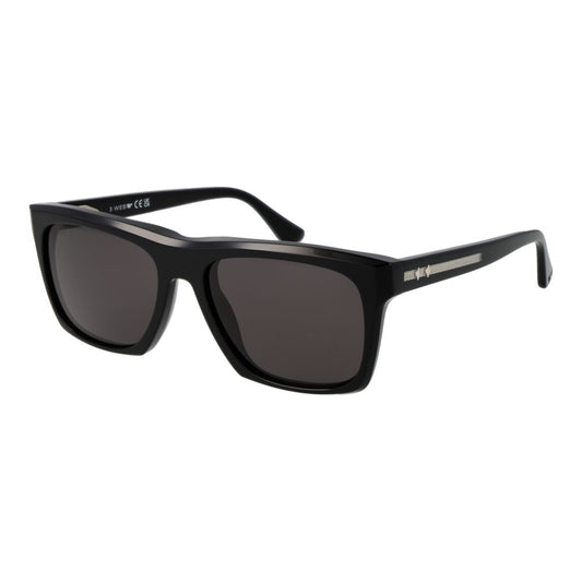 Web Black Acetate Sunglasses – Rectangle Frame with Grey Lenses
