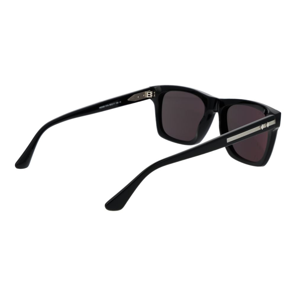Web Black Acetate Sunglasses – Rectangle Frame with Grey Lenses