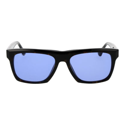 Web Brown Acetate Sunglasses – Square Frame, Blue Lenses