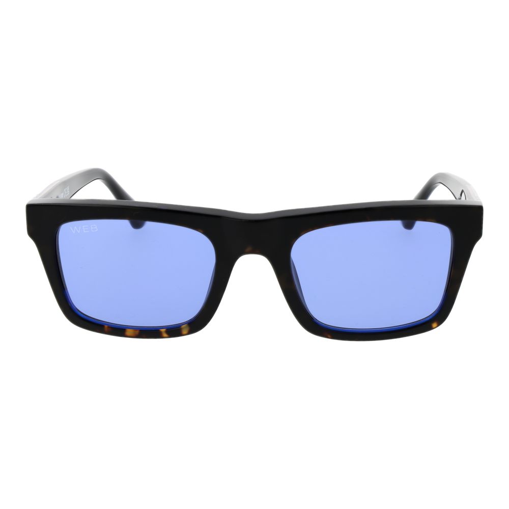 Web Brown Acetate Sunglasses – Stylish Square Frame with Blue Lenses