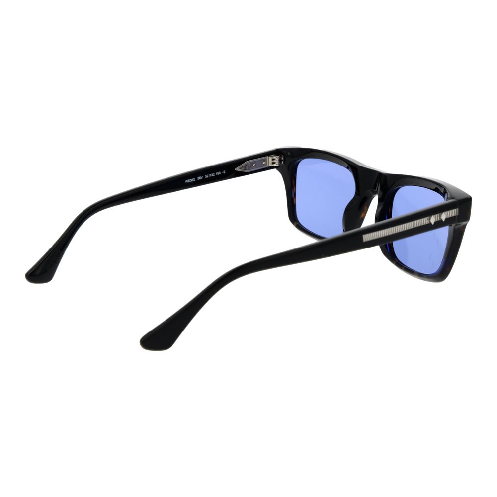 Web Brown Acetate Sunglasses – Stylish Square Frame with Blue Lenses