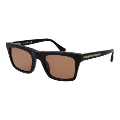 Web Black Acetate Sunglasses – Square Frame, Brown Lenses