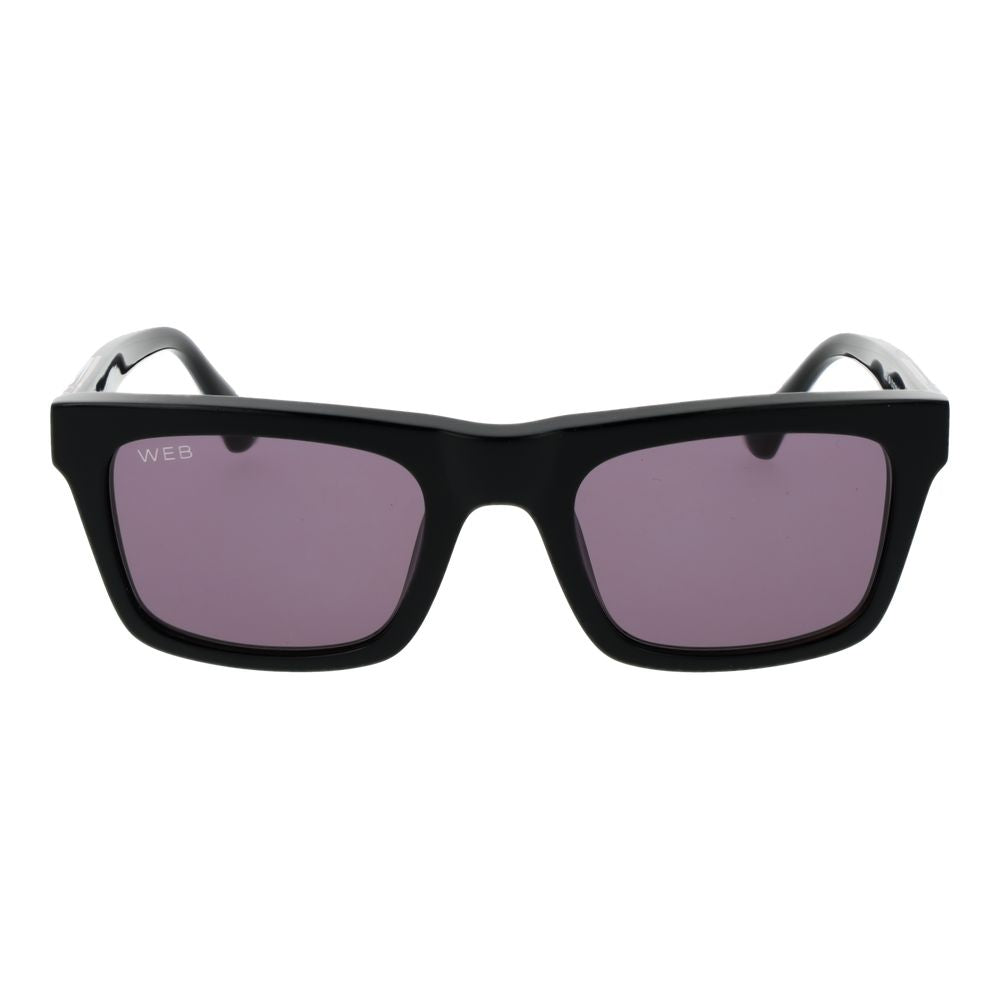 Web Black Acetate Sunglasses – Stylish Rectangle Frame with Grey Lenses