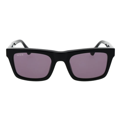 Web Black Acetate Sunglasses – Stylish Rectangle Frame with Grey Lenses