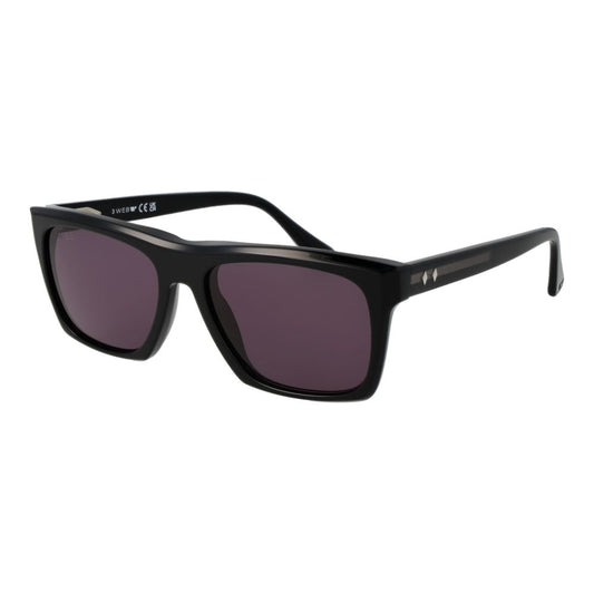 Web Black Acetate Sunglasses – Stylish Rectangle Frame with Grey Lenses