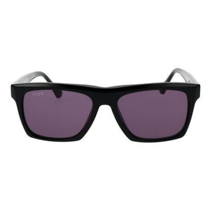 Web Black Acetate Sunglasses – Stylish Rectangle Frame with Grey Lenses