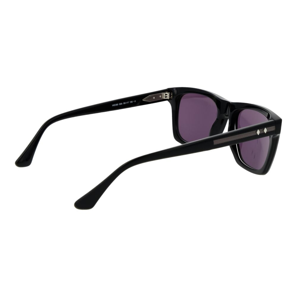 Web Black Acetate Sunglasses – Stylish Rectangle Frame with Grey Lenses