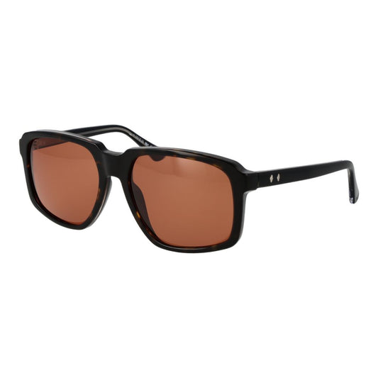 Web Brown Acetate Sunglasses – Square Frame, Red Lenses