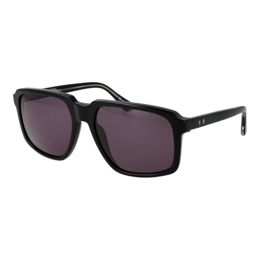 Web Black Acetate Sunglasses – Square Frame with Grey Lenses