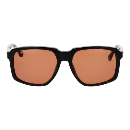 Web Brown Acetate Sunglasses – Square Frame, Red Lenses