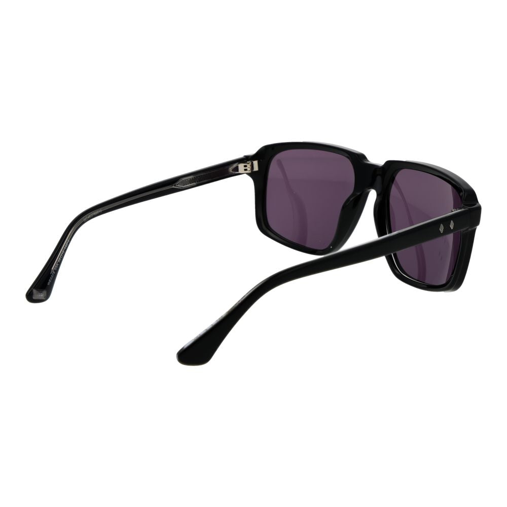 Web Black Acetate Sunglasses – Square Frame with Grey Lenses
