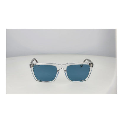 Web Transparent Acetate Sunglasses – Square Frame, Blue Lenses