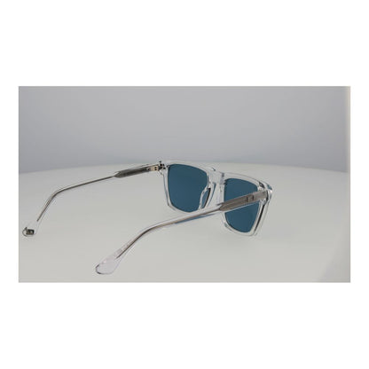 Web Transparent Acetate Sunglasses – Square Frame, Blue Lenses