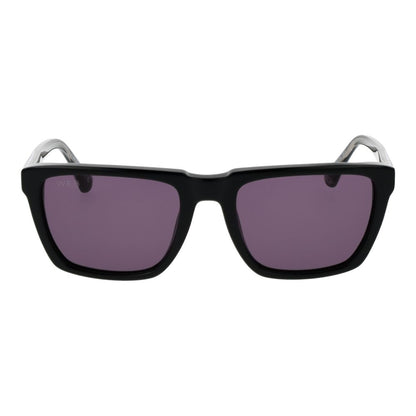 Web Black Acetate Sunglasses – Stylish Square Frame with Purple Lenses