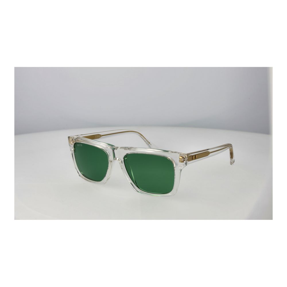 Web Transparent Acetate Sunglasses – Rectangle Frame, Green Lenses