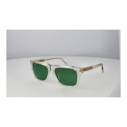 Web Transparent Acetate Sunglasses – Rectangle Frame, Green Lenses