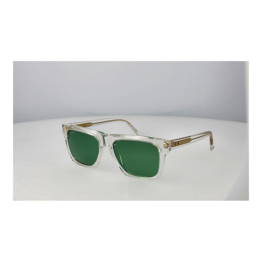 Web Transparent Acetate Sunglasses – Rectangle Frame, Green Lenses