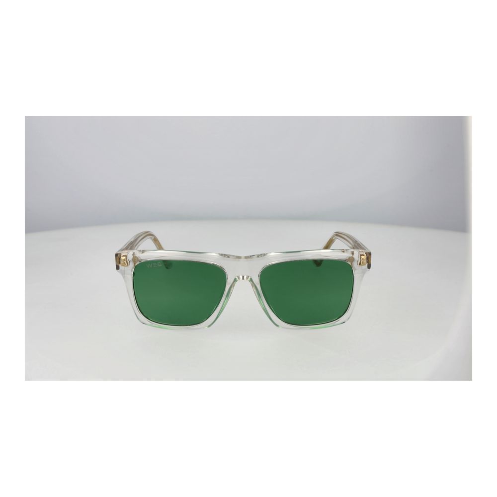 Web Transparent Acetate Sunglasses – Rectangle Frame, Green Lenses
