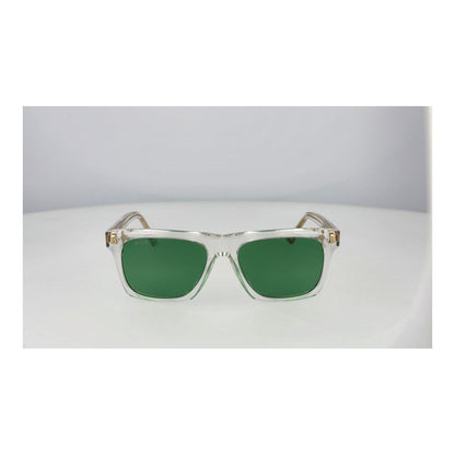 Web Transparent Acetate Sunglasses – Rectangle Frame, Green Lenses