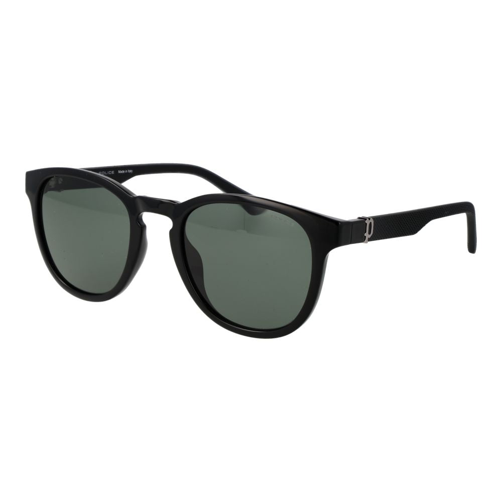 Police Men's Sunglasses – Black Full-Rim Frame, Green Lenses