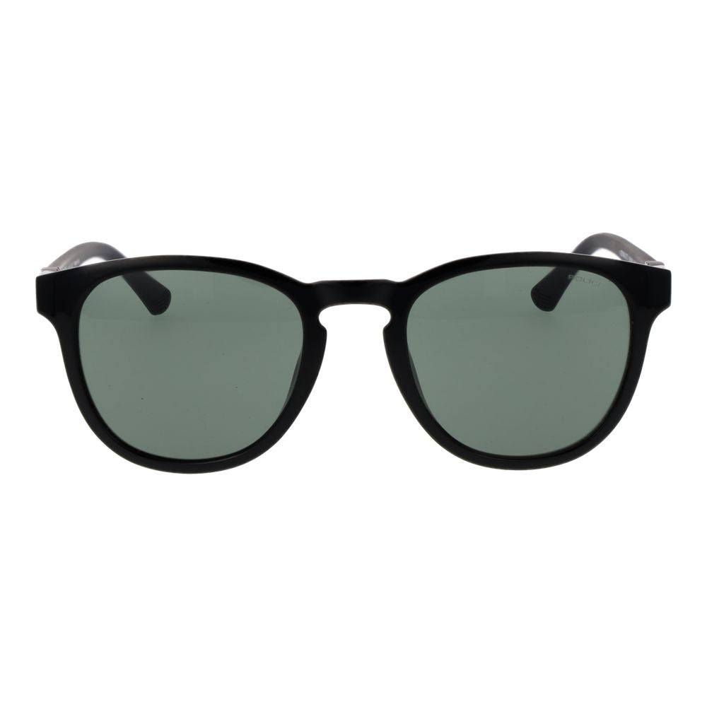 Police Men's Sunglasses – Black Full-Rim Frame, Green Lenses