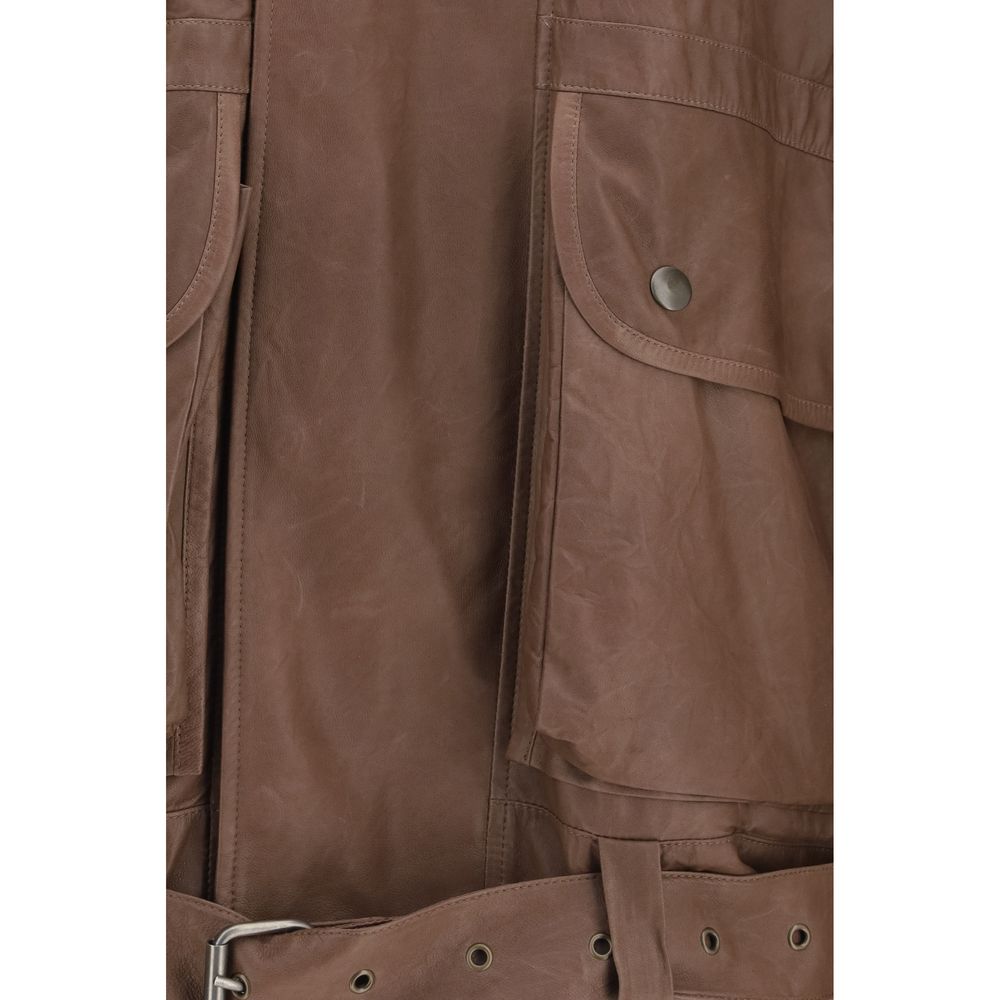 Calvin Klein Isa Brown Leather Jacket