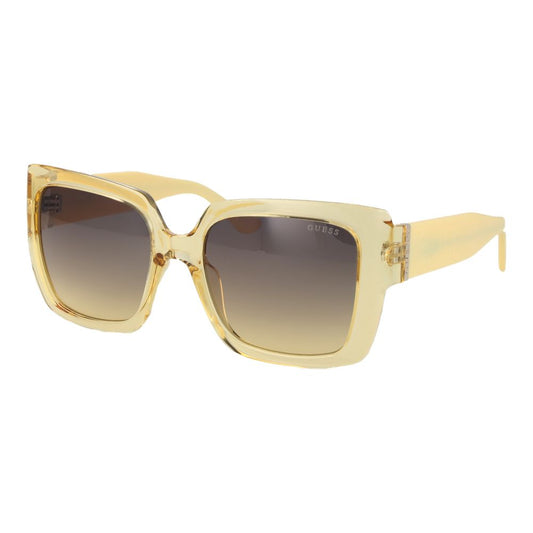 Guess Women’s Sunglasses – Yellow Square Frame, Grey Gradient Lenses