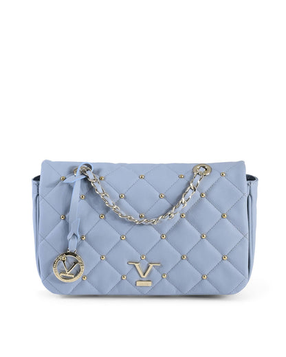19V69 Italia Blue Leather Shoulder Bag - M392 Sauvage Celeste