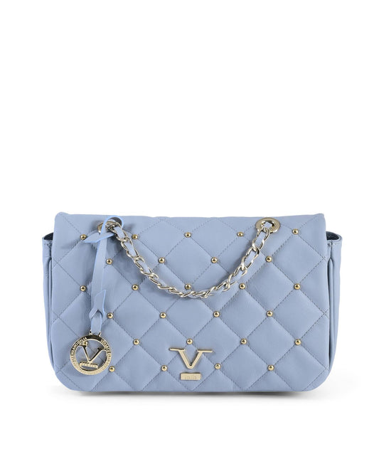 19V69 Italia Blue Leather Shoulder Bag - M392 Sauvage Celeste