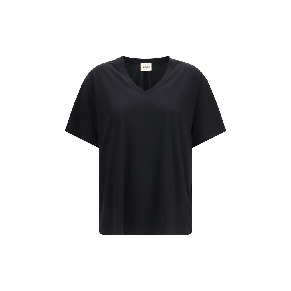 Khaite Black Cotton T-Shirt - The Linda