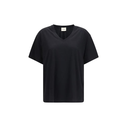 Khaite Black Cotton T-Shirt - The Linda
