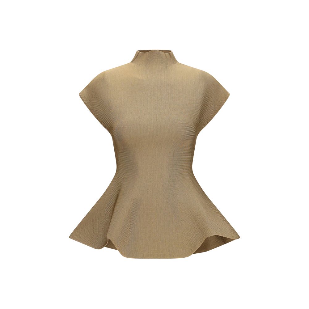 Khaite Andra Top in Beige Viscose