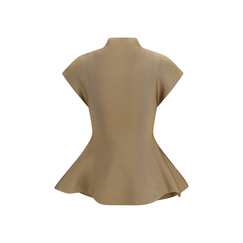 Khaite Andra Top in Beige Viscose