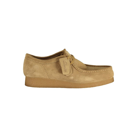 Clarks Beige Suede Wallabee Evo Shoes