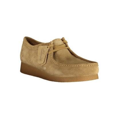 Clarks Beige Suede Wallabee Evo Shoes