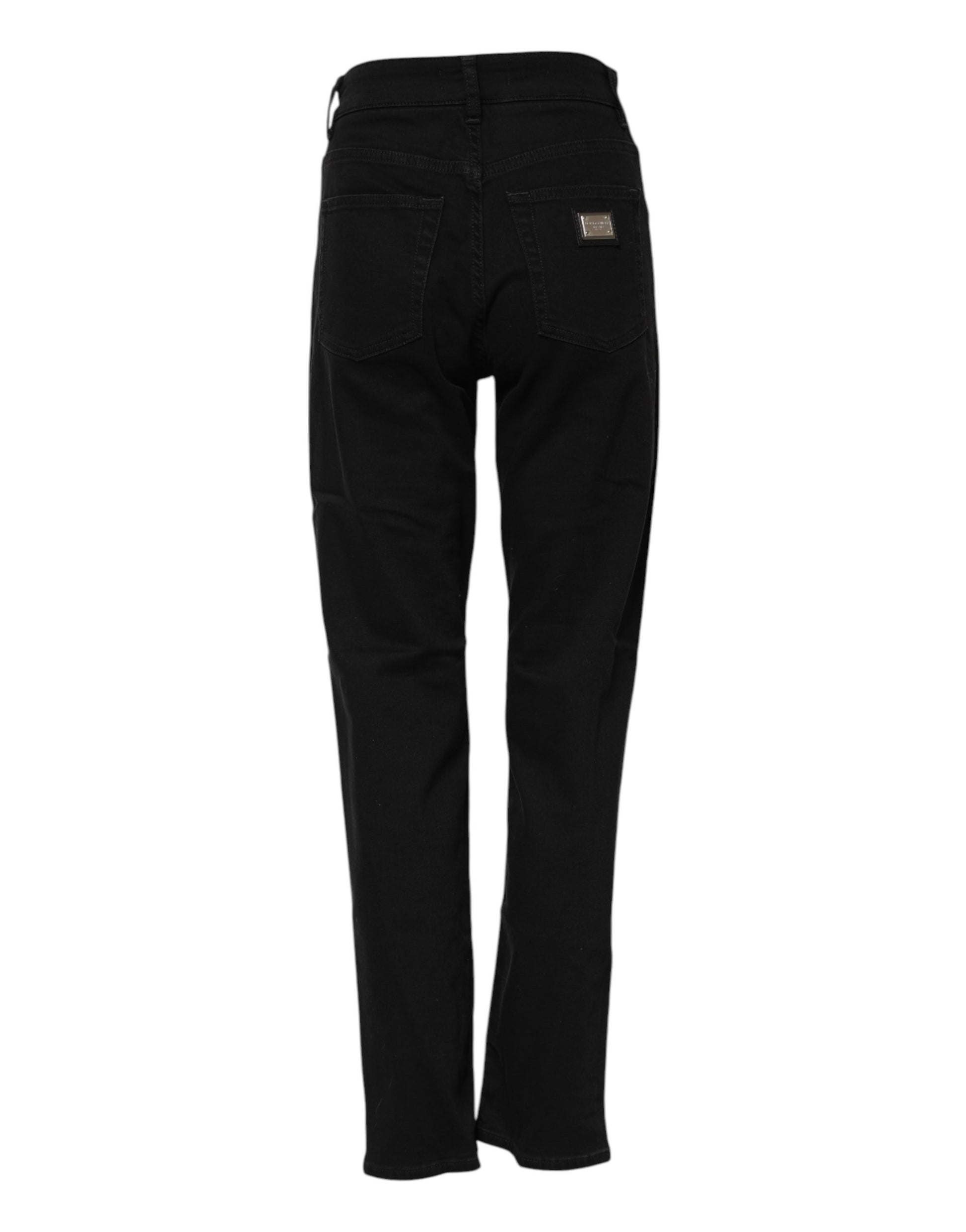 Dolce & Gabbana Black Boyfriend Cotton Stretch Denim Jeans for Women