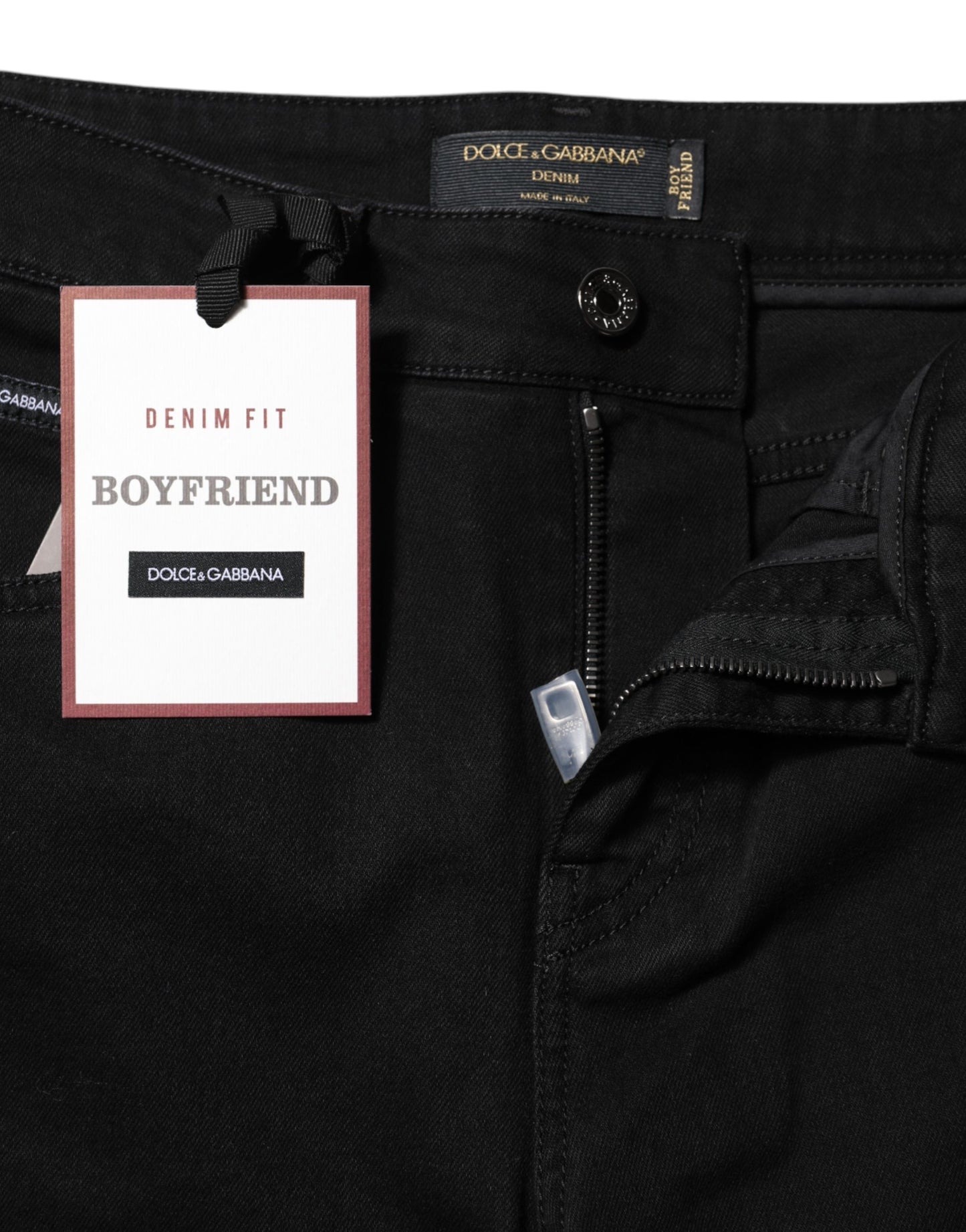 Dolce & Gabbana Black Boyfriend Cotton Stretch Denim Jeans for Women