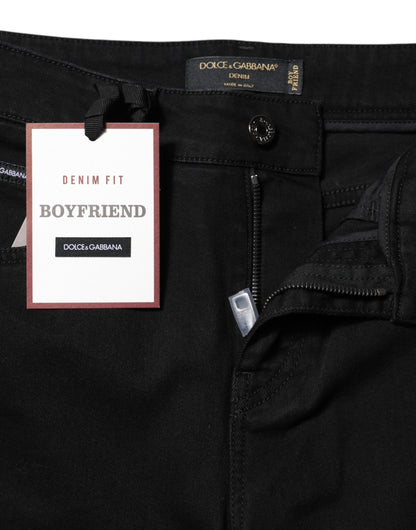 Dolce & Gabbana Black Boyfriend Cotton Stretch Denim Jeans for Women