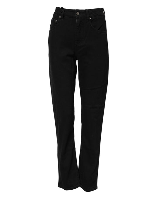 Dolce & Gabbana Black Boyfriend Cotton Stretch Denim Jeans for Women