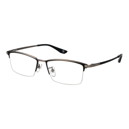 BMW Men’s Optical Glasses – Gunmetal Half-Rim Frame, 55mm