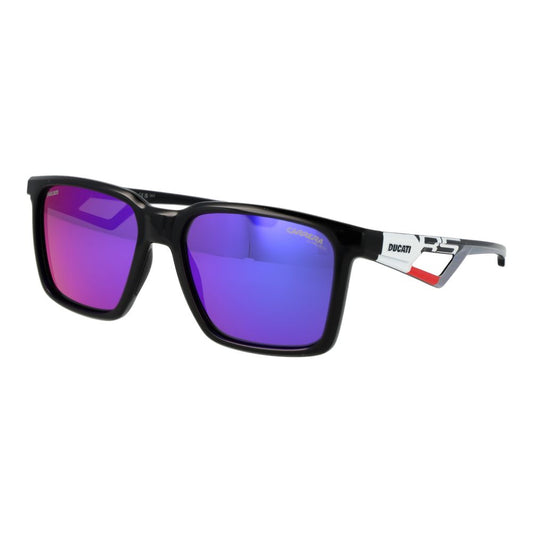 Carrera Ducati Men’s Sunglasses – Black Rectangle Frame, Blue Lenses