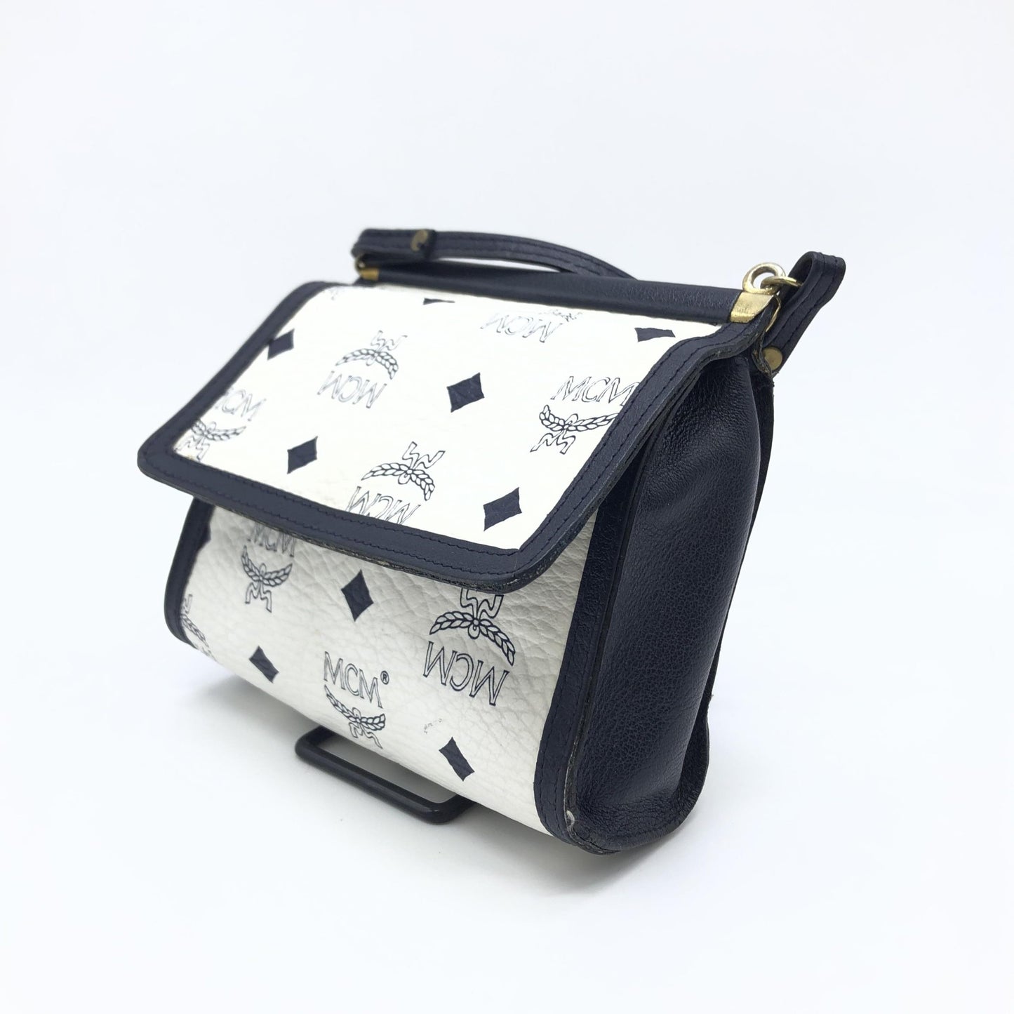 MCM Preloved Mini Crossbody Bag in Elegant White Visetos