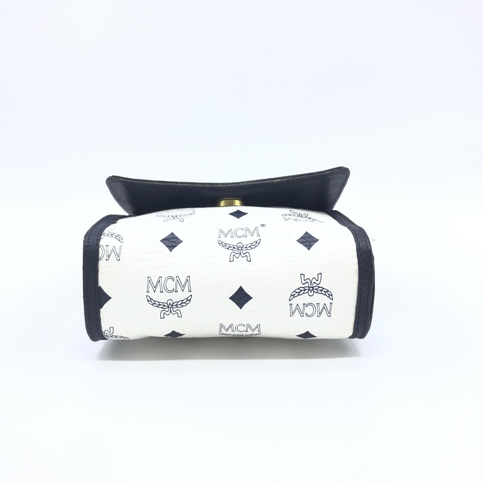 MCM Preloved Mini Crossbody Bag in Elegant White Visetos